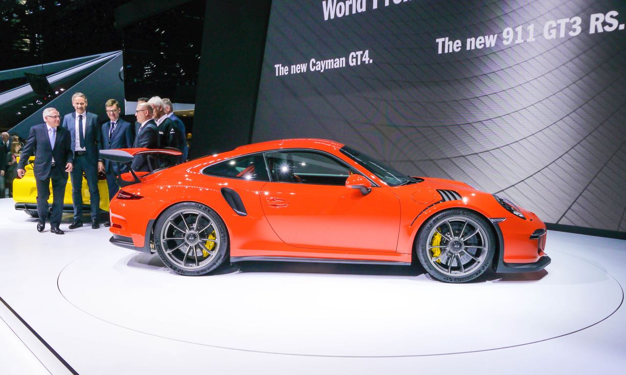 Porsche 911 GT3RS Genf Vorstellung1 - Genf 2015: Porsche 911 GT3 RS mit 500 PS und Magnesium-Dach