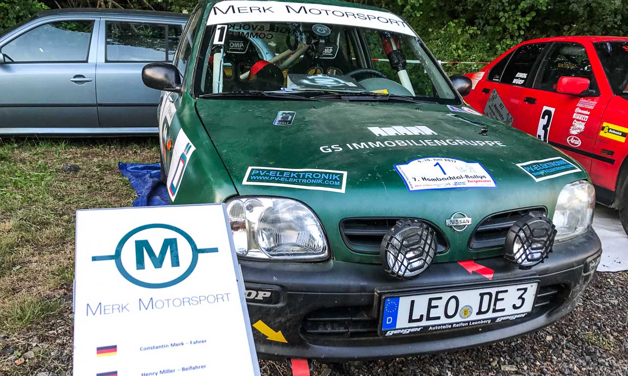 Merk Motorsport Rallye 2017 Nissan Micra AUTOmativ.de Constantin Merk Henry Miller Benjamin Brodbeck 5 - Mit unserem 150 Euro Nissan Micra heute zum Rallye-Pokal!