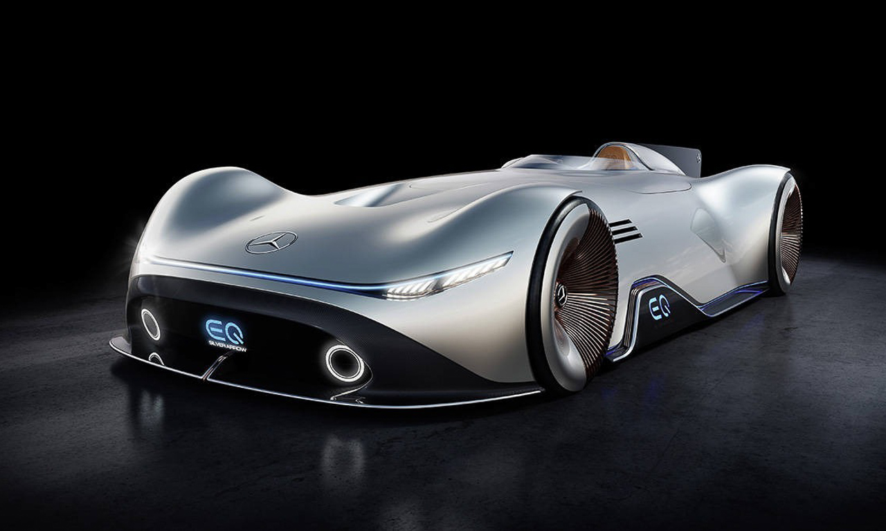 Mercedes Benz EQ Silver Arrow - Mercedes-Benz EQ Silver Arrow: Eine Komposition aus 1937 und 2040