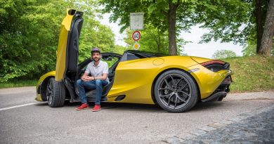 McLaren 720S Spider MY2021 Test und Fahrbericht McLaren in Solis Yellow Supersportwagen Stuttgart AUTOmativ.de Benjamin Brodbeck 76 390x205 - Darf (oder muss) es in einem 380.000 Euro teuren Auto pfeifen?