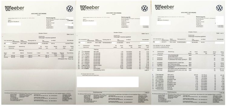 Autohaus Weeber Leonberg Rechnung Polo GTI AUTOmativ.de DSG Ruckeln 750x352 - Unser neues Auto: VW Polo GTI (2020) (Update: DSG-Ruckeln, Probleme!)