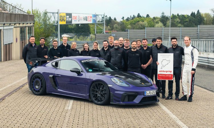 Porsche 718 Cayman GT4 RS MR Manthey Racing mit neuem Nordschleifen Rekord auf dem Nuerburgring Rekorde Nordschleife Porsche AUTOmativ.de 10 750x450 - Porsche 718 Cayman GT4 RS MR fährt die Nordschleife in 7:03.12 Sekunden!