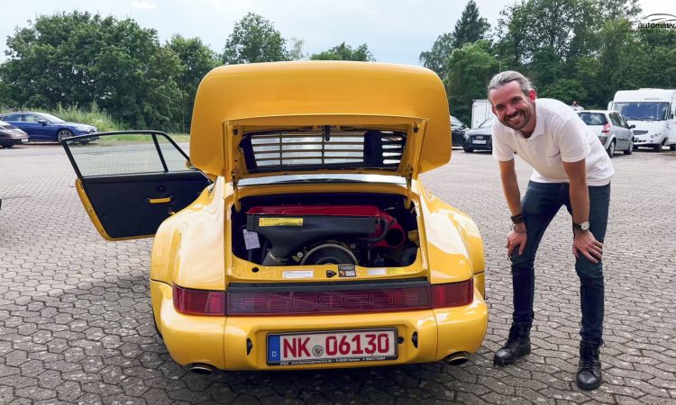 Porsche 911 964 Generation Kaufberatung bei SWS Sport Wagen Service mit AUTOmativ.de Benjamin Brodbeck und Joachim Wagner Alle Porsche 964 Modelle bis zum 964 Turbo S Leichtbau 02 750x450 - Zu auff&auml;llig f&uuml;r Frankreich: Wie ein Porsche 964 Turbo S Leichtbau sein Speedgelb zur&uuml;ckbekam