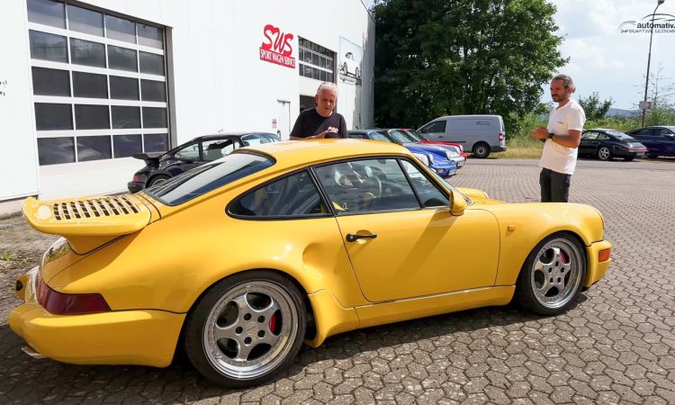 Porsche 911 964 Generation Kaufberatung bei SWS Sport Wagen Service mit AUTOmativ.de Benjamin Brodbeck und Joachim Wagner Alle Porsche 964 Modelle bis zum 964 Turbo S Leichtbau 1 750x450 - Zu auff&auml;llig f&uuml;r Frankreich: Wie ein Porsche 964 Turbo S Leichtbau sein Speedgelb zur&uuml;ckbekam