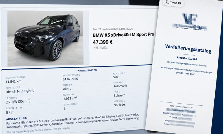 BMW X5 im Veraeusserungskatalog 750x450 - Vorsicht vor gefälschten Insolvenzverkäufen: BMW X5 zum Schnäppchenpreis entpuppt sich als Betrugsverdacht
